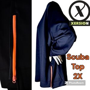 Trending SCUBA Material Xersion PLUS SIZE Streetwear Top w/Side Zip Oversized 2X